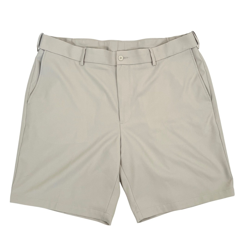 PGA Tour Mens Golf Shorts 40 Beige Expandable Flat Front Performance Activewear